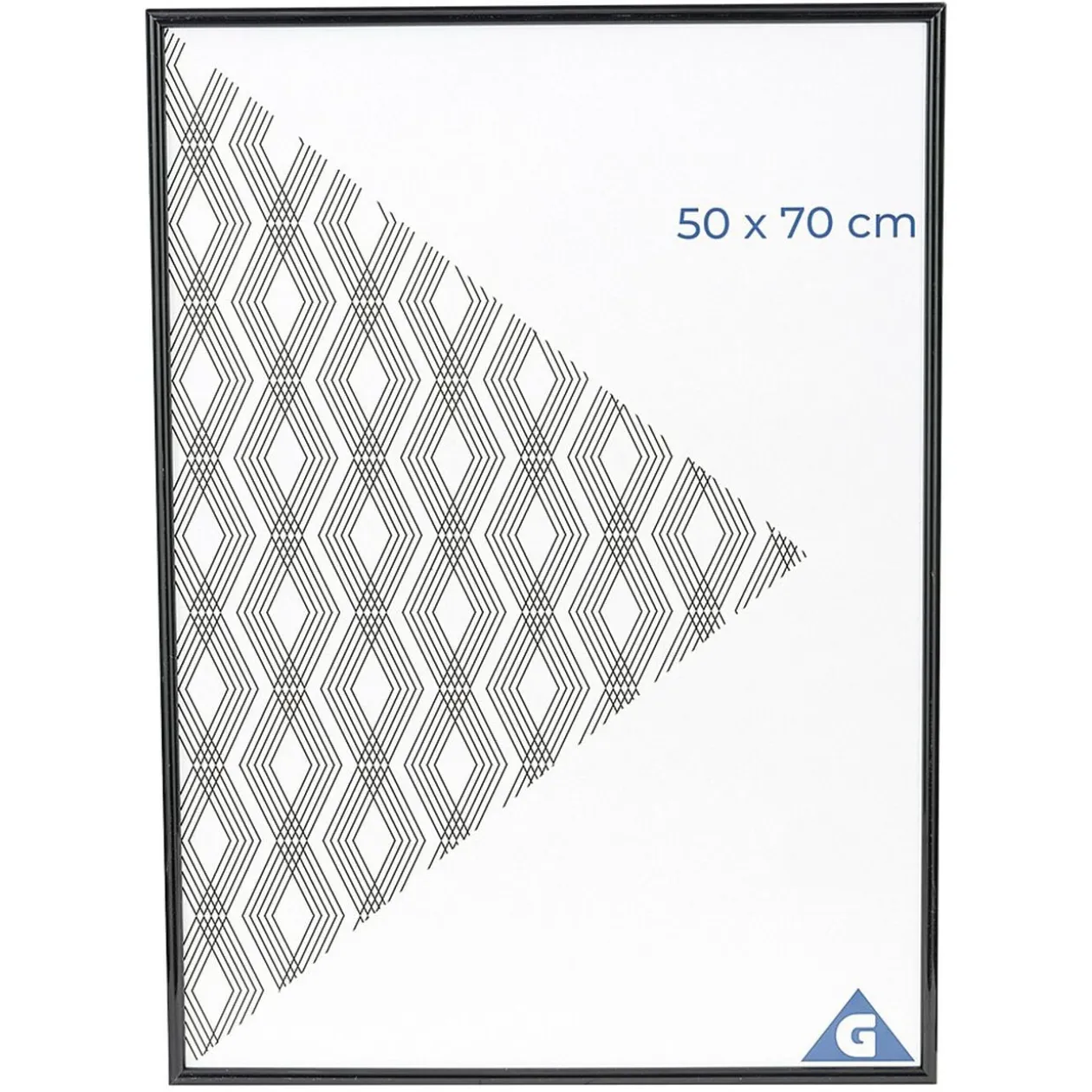 Cadre photo plastique noir 51x71cm pour photo 50x70cm