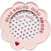 Cadre photo à poser Ciao Amore rose et rouge Ø17,5xH19cm