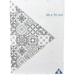 Cadre sous verre contour argenté 50 x 70 cm
