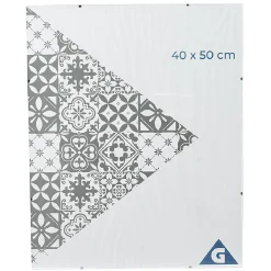 Cadre sous verre contour argenté 40 x 50 cm
