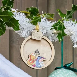 Cadre à suspendre Mon 1er Noël Disney Winnie bois Ø9cm