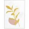 Cadre toile tissé motif végétal en relief 50x70cm (2 modèles)