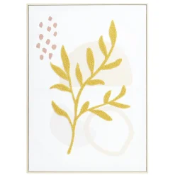 Cadre toile tissé motif végétal en relief 50x70cm (2 modèles)