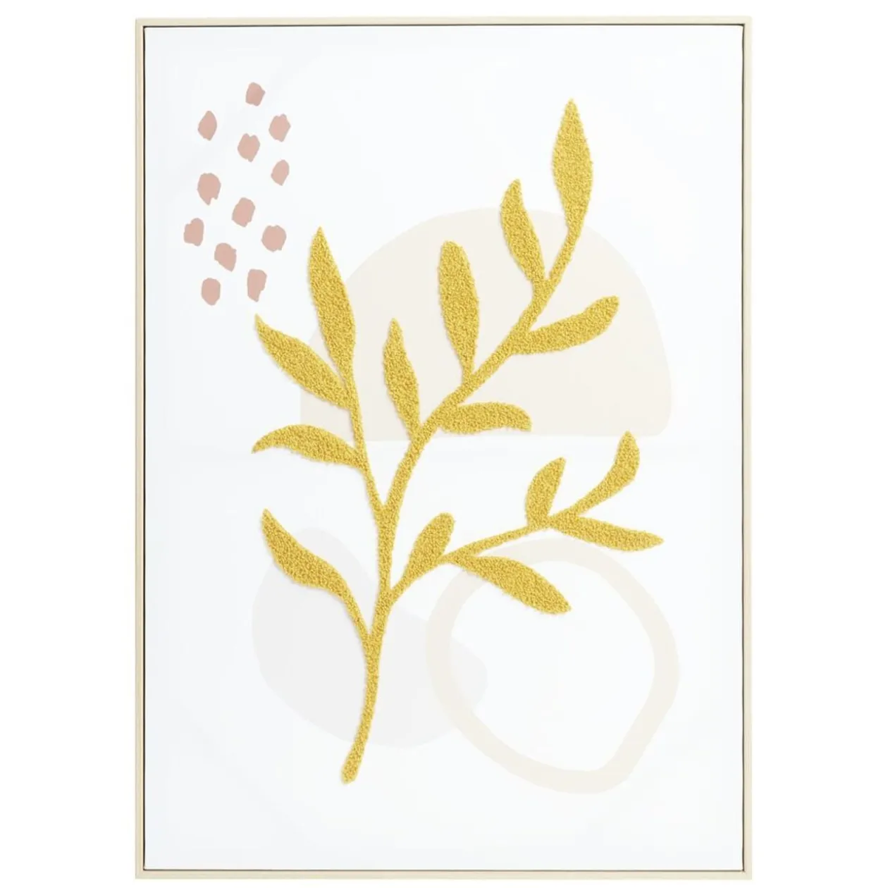 Cadre toile tissé motif végétal en relief 50x70cm (2 modèles)