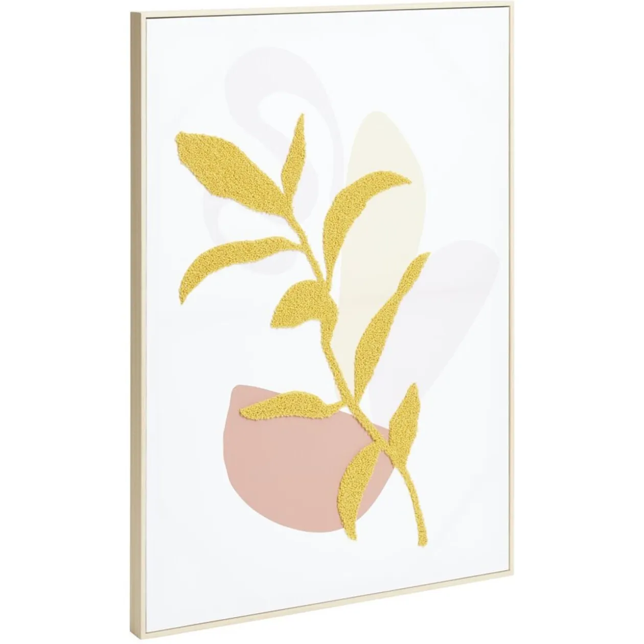 Cadre toile tissé motif végétal en relief 50x70cm (2 modèles)