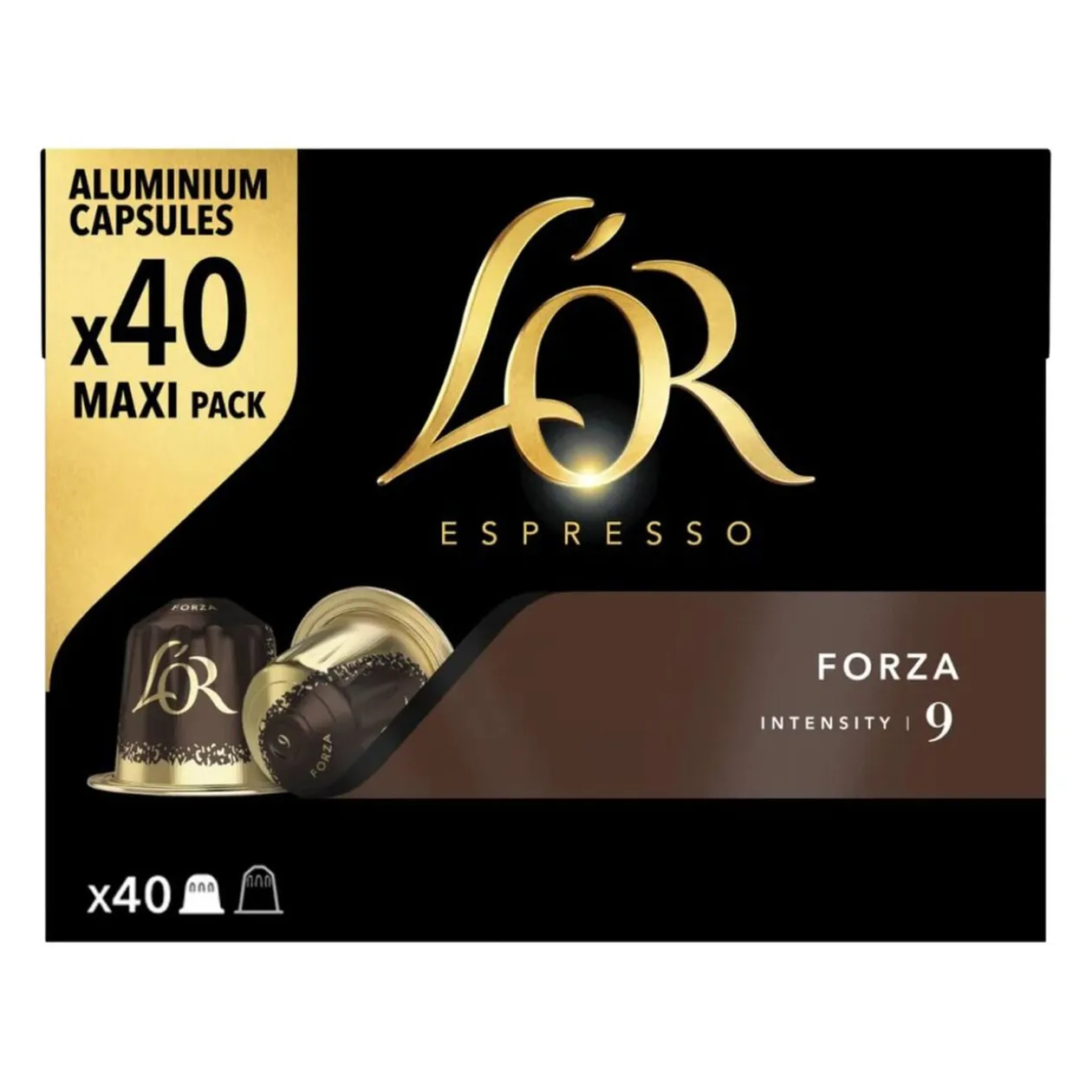 Café capsule L'or Forza 40 doses intensité 9