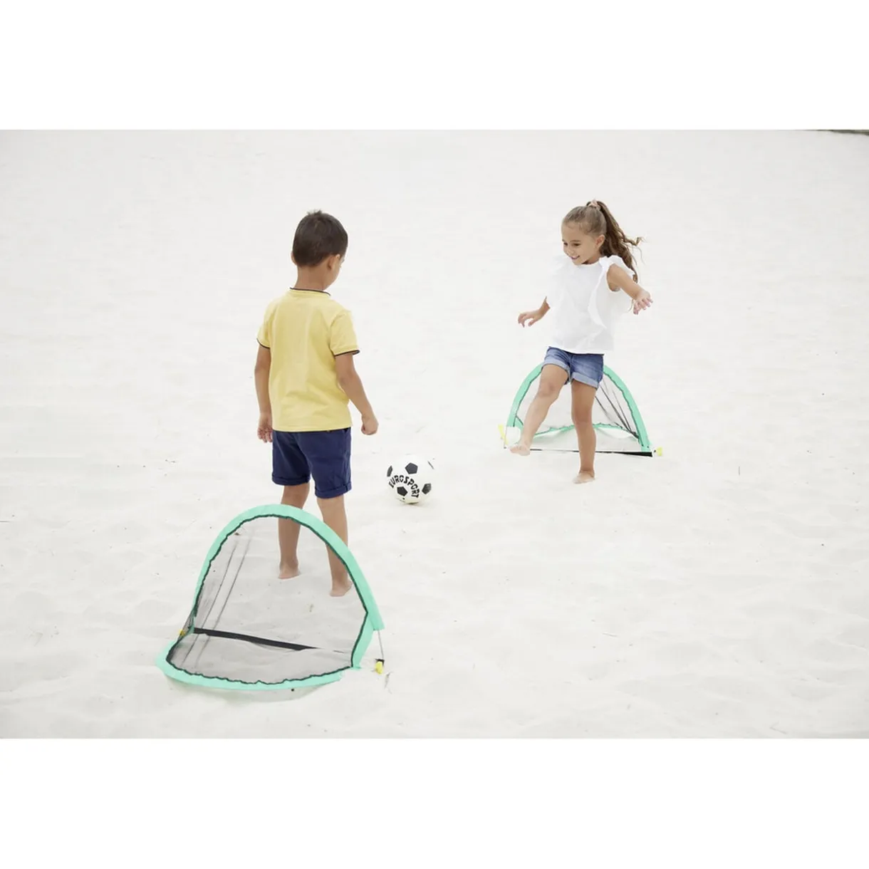 Cage de foot pop-up pliable bleu 60x40xH40cm (2 pièces) < Gifi Outlet