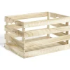 Cagette en bois motif flocon blanc 38x28xH23cm