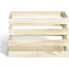 Cagette en bois motif flocon blanc 33x23xH21cm < Gifi Online