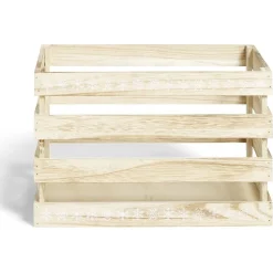 Cagette en bois motif flocon blanc 33x23xH21cm < Gifi Online