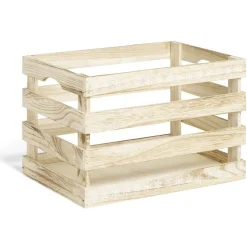 Cagette en bois motif flocon blanc 33x23xH21cm < Gifi Online