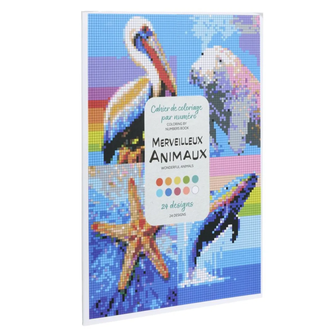 Cahier de coloriage adulte par numéro 48 pages multicolore 21x29,7cm