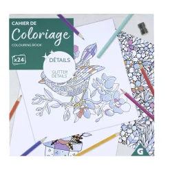 Cahier de coloriage 24 pages papier détails pailletés < Gifi New