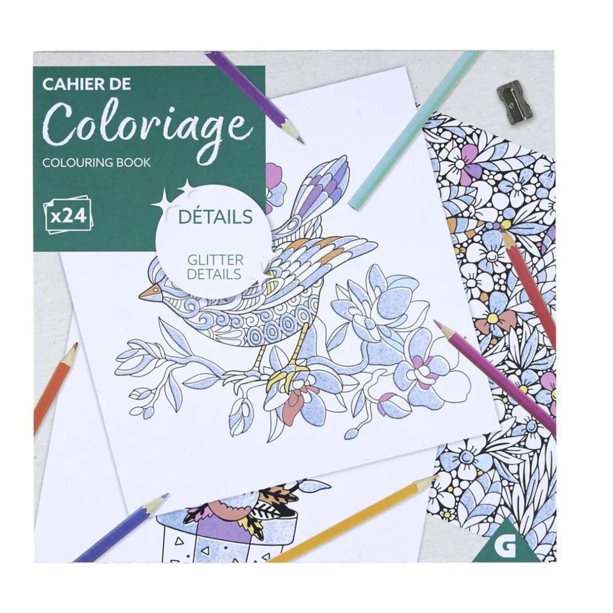 Cahier de coloriage 24 pages papier détails pailletés < Gifi New