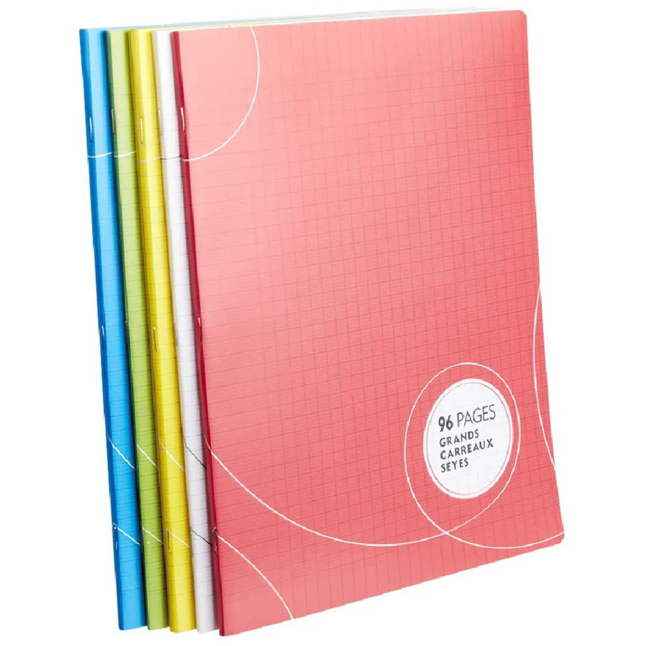 Cahier grands carreaux couverture rigide 96 pages 24x32cm x5