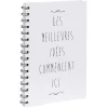 Cahier à spirale inscription Meilleures idées A5 blanc 160 pages < Gifi Clearance