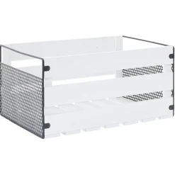 Caisse de rangement en bois et métal - L41 x l20 x H28 cm < Gifi Hot