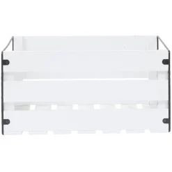 Caisse de rangement en bois et métal - L41 x l20 x H28 cm < Gifi Hot