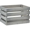 Caisse de rangement en bois gris < Gifi