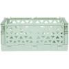 Caisse pliable avec porte-étiquette vert L17xl12,5xH7cm