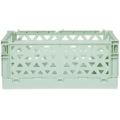 Caisse pliable avec porte-étiquette vert L17xl12,5xH7cm