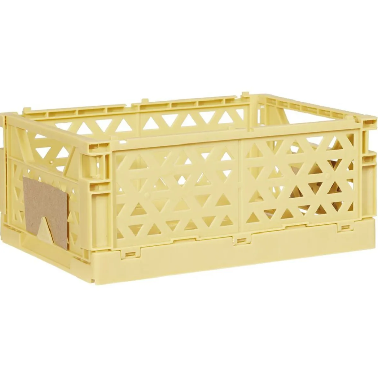 Caisse pliable avec porte-étiquette jaune L25xl16,5xH10cm < Gifi