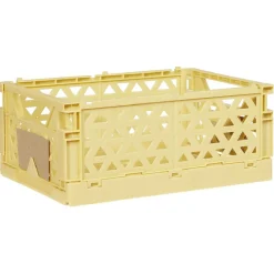Caisse pliable avec porte-étiquette jaune L17xl12,5xH7cm