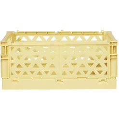 Caisse pliable avec porte-étiquette jaune L17xl12,5xH7cm