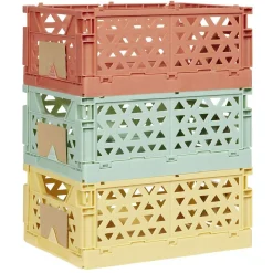 Caisse pliable avec porte-étiquette jaune L17xl12,5xH7cm