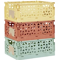 Caisse pliable avec porte-étiquette jaune L33xl25xH15cm < Gifi Discount