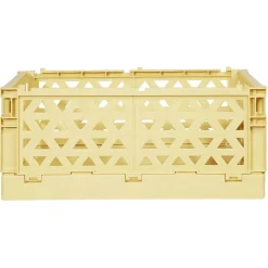 Caisse pliable avec porte-étiquette jaune L33xl25xH15cm < Gifi Discount