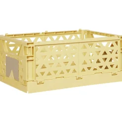 Caisse pliable avec porte-étiquette jaune L33xl25xH15cm < Gifi Discount