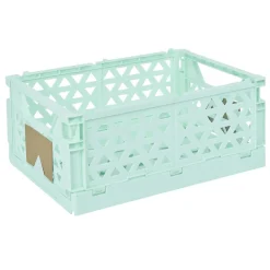 Caisse pliable vert pastel 9,1L- 33x23xH14cm