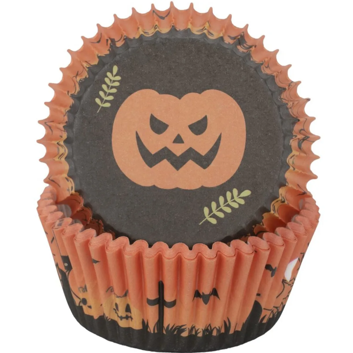 Caissette à muffin Halloween x150 papier décoré orange et noir < Gifi Clearance