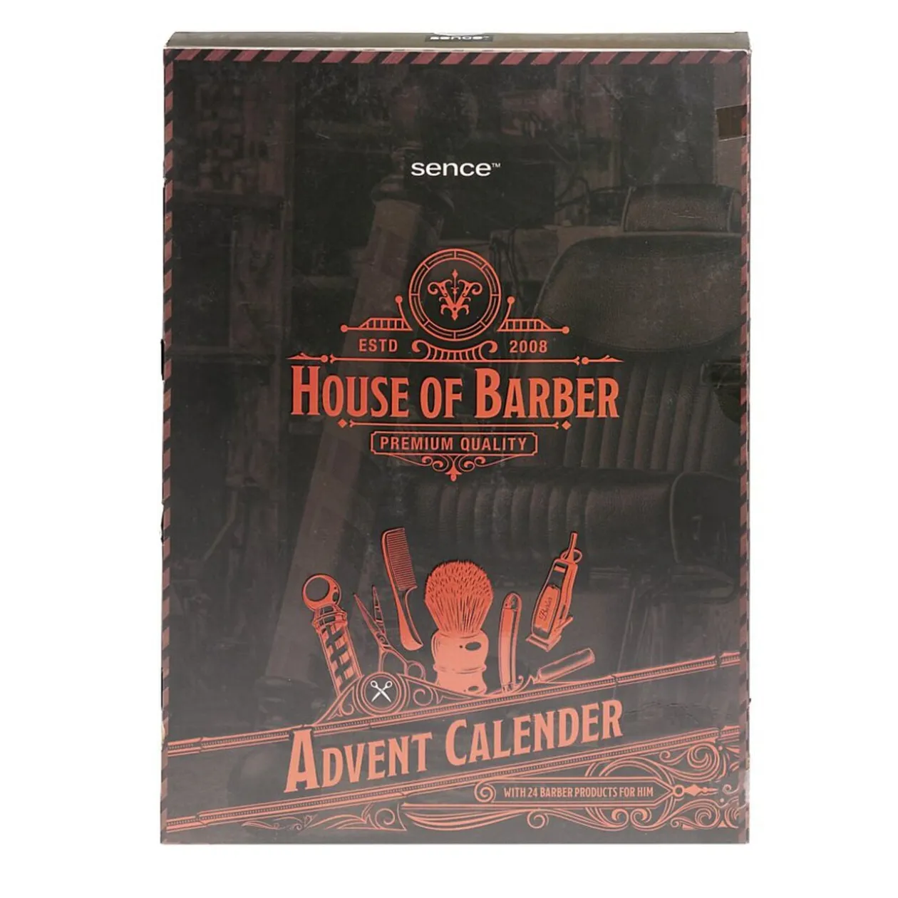 Calendrier de l'Avent homme barbier Sence 24 cases