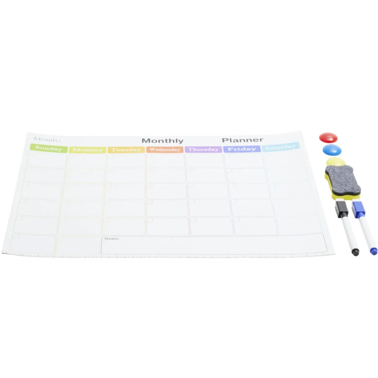 Calendrier mensuel magnétique et 7 accessoires 42x30cm < Gifi