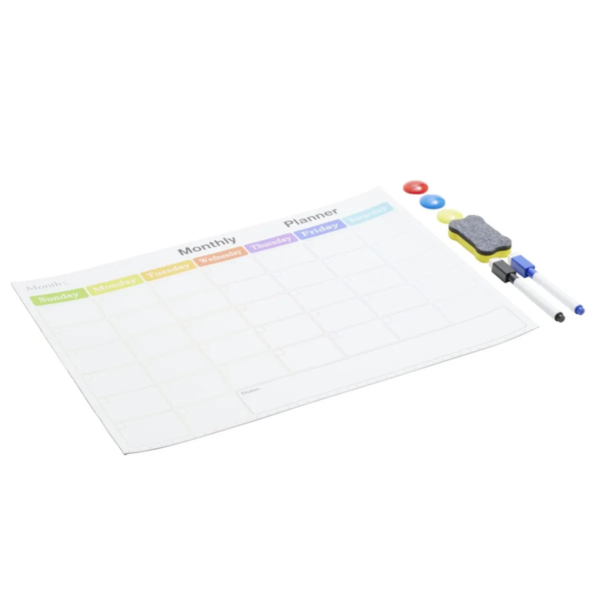 Calendrier mensuel magnétique et 7 accessoires 42x30cm < Gifi