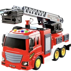 Camion pompier rouge son et lumière 31,5x11,5xH15,5cm