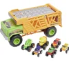 Camion transport pour 8 voitures dinosaures racing 48x18xH30cm < Gifi