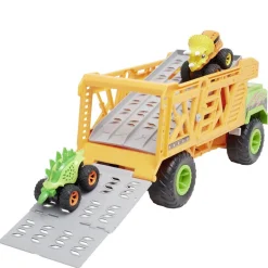 Camion transport pour 8 voitures dinosaures racing 48x18xH30cm < Gifi