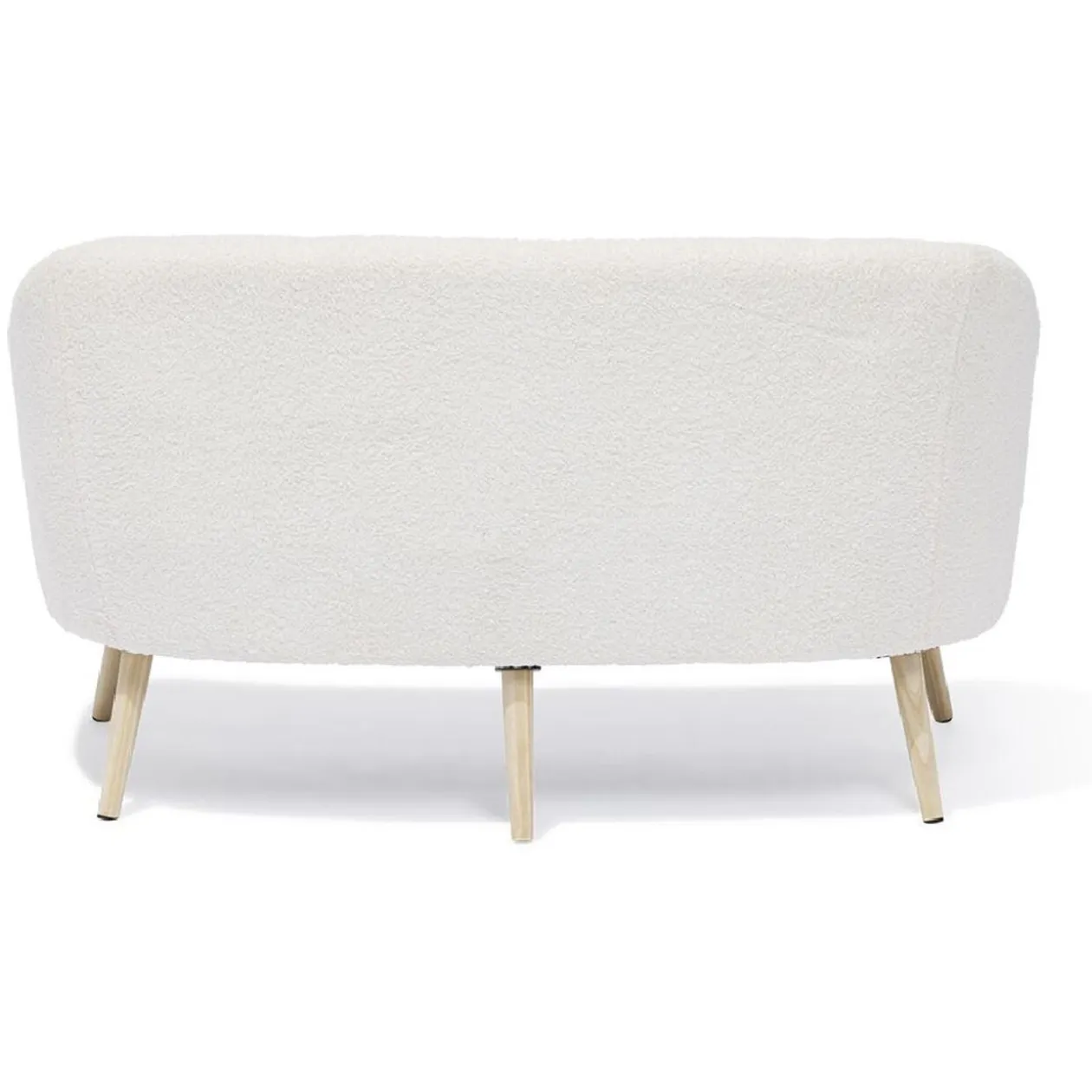 Canapé Joseph curly effet laine bouclée blanc - L137xP69xH79 d