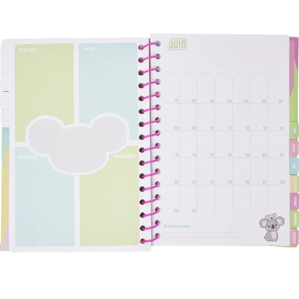 Carnet kawaii Mon Calendrier à spirale format A5 14,8x21cm