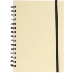 Carnet spirale A5 avec élastique 15x21cm couverture kraft 60 pages