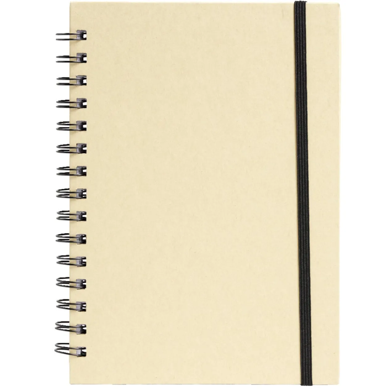 Carnet spirale A5 avec élastique 15x21cm couverture kraft 60 pages