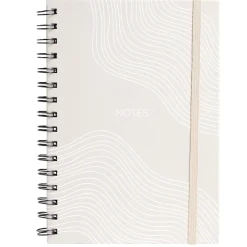 Carnet spirale A5 avec élastique 15x21cm couverture sable 160 pages