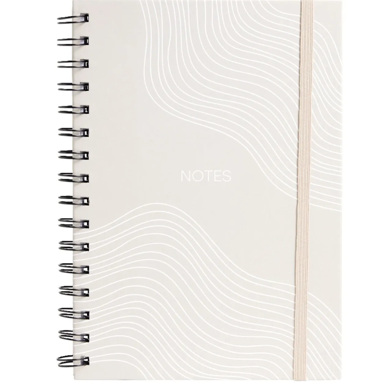 Carnet spirale A5 avec élastique 15x21cm couverture sable 160 pages