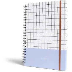 Carnet spirale A4 avec élastique 21x29cm couverture quadrillée 200 pages