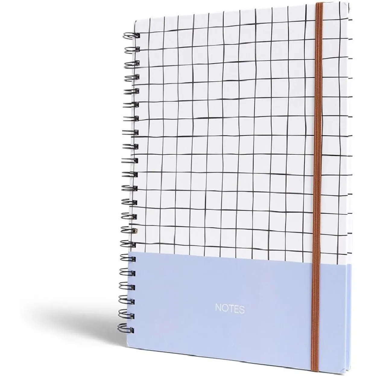 Carnet spirale A4 avec élastique 21x29cm couverture quadrillée 200 pages
