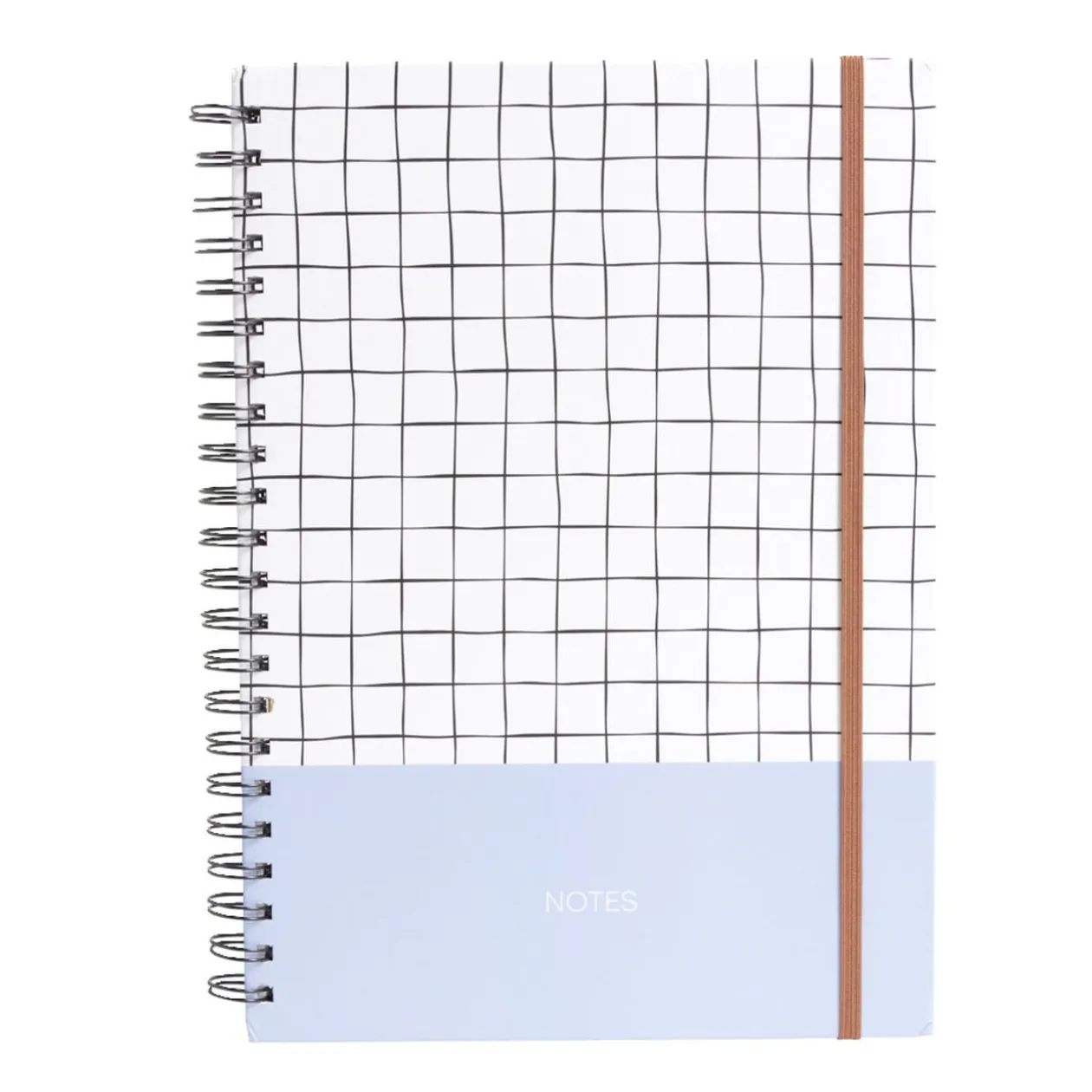 Carnet spirale A4 avec élastique 21x29cm couverture quadrillée 200 pages