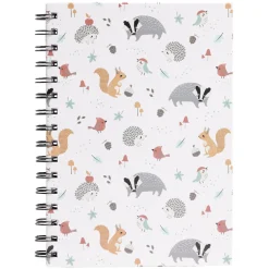 Carnet spirale A5 à lignes thème animaux forêt 160 pages